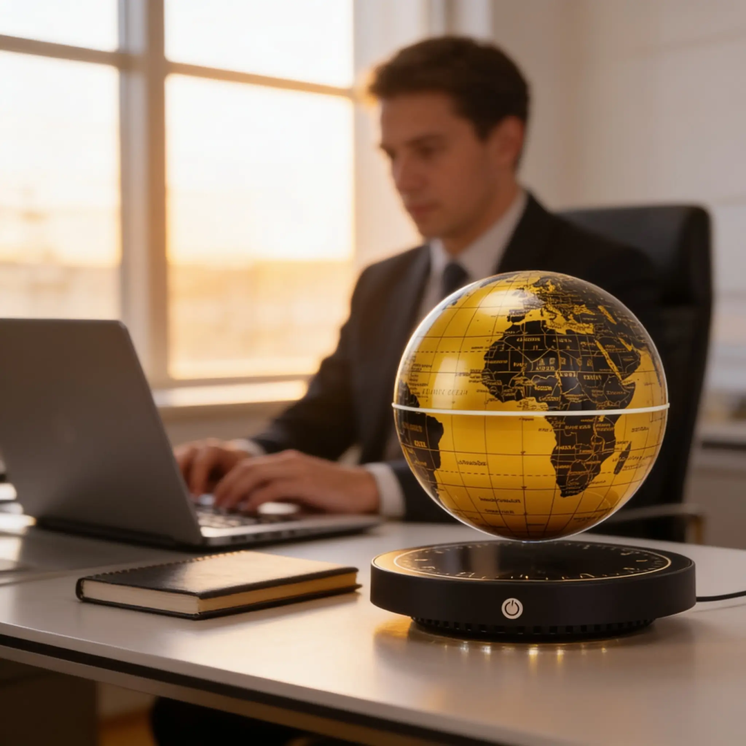 Magnetic Levitation Globe Lamp with Clock Base