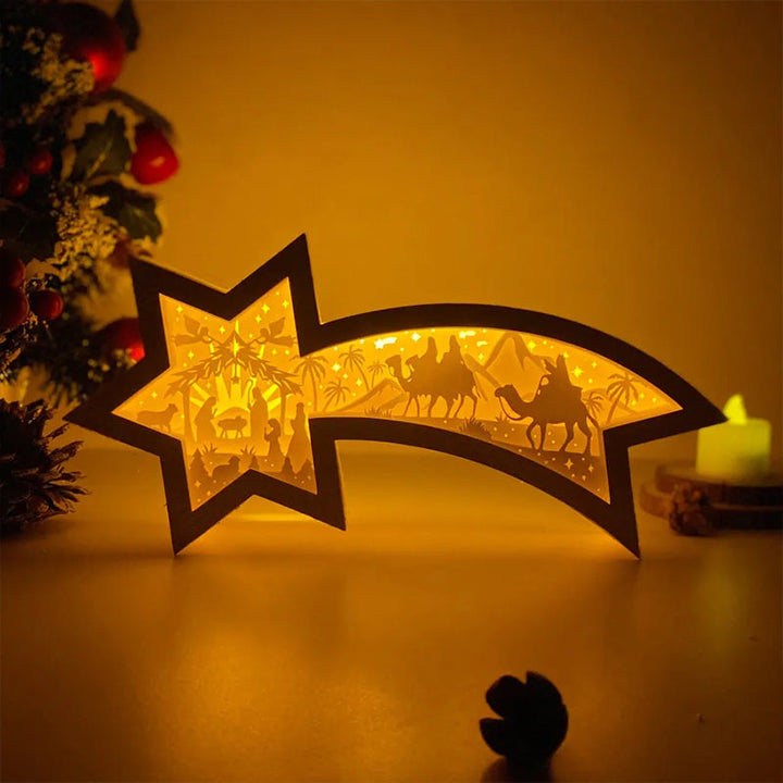 BowLift | LED Wood Christmas Star Light