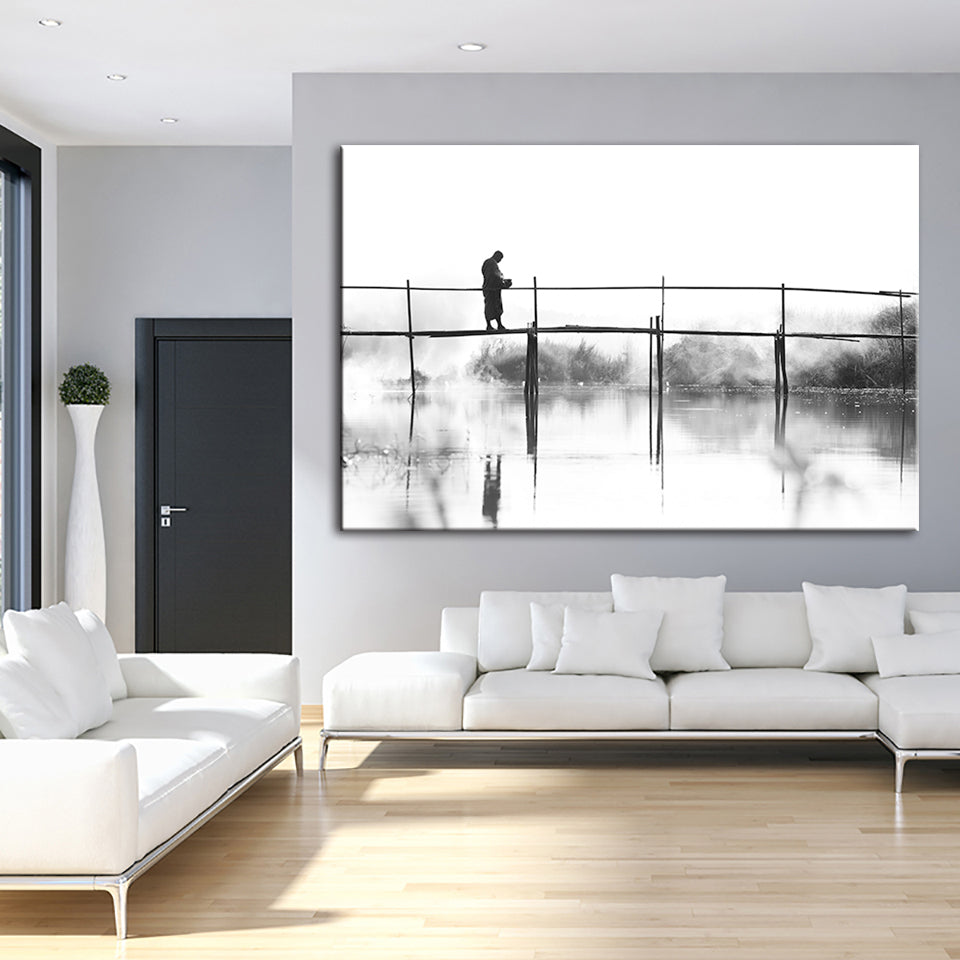 Water Bridge - Canvas Wall Art Painting | Bowlift