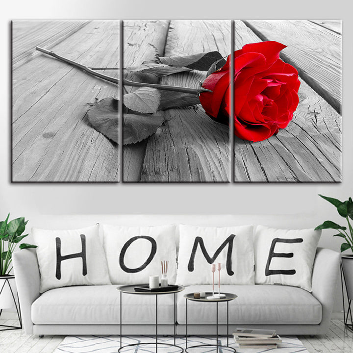 Lonely Rose 3 Piece - Canvas Wall Art Painting | Bowlift