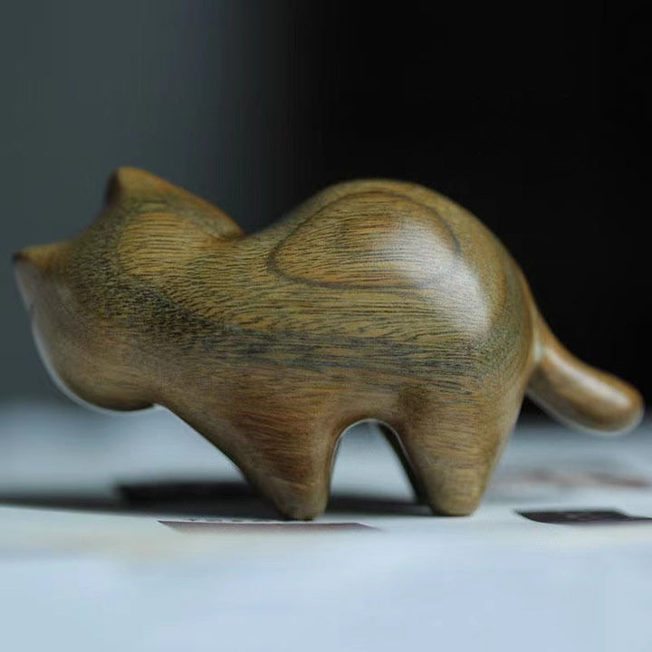 BowLift | Sandalwood handmade wooden cat