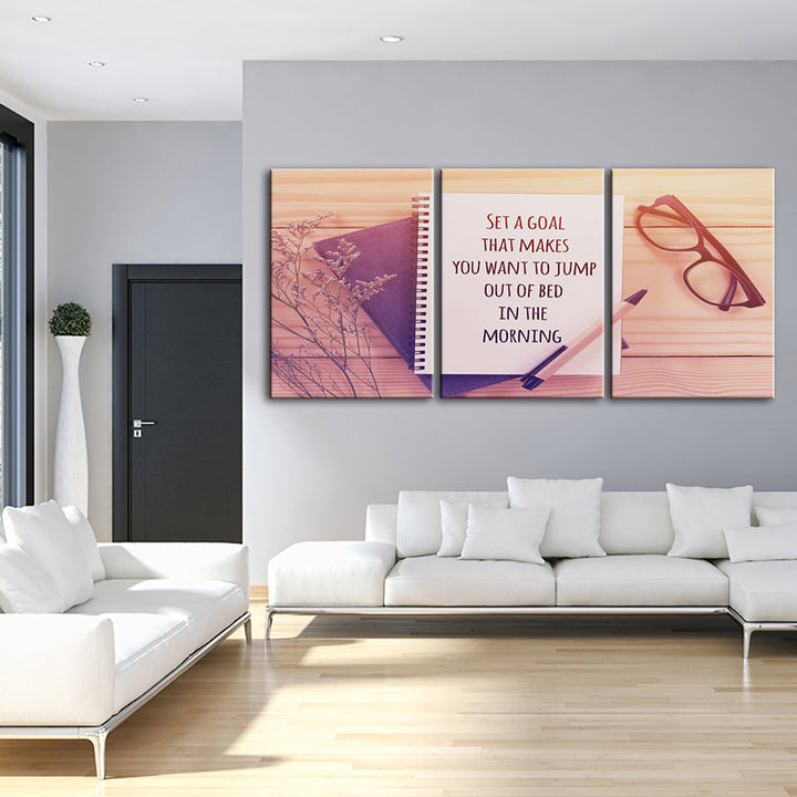 Set A Goal 3 Piece - Canvas Wall Art Painting | Bowlift