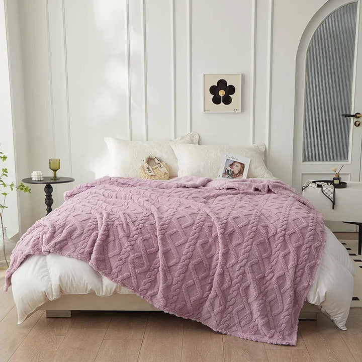 BowLift | Reversible Thick Lambswool Blanket - CozyLuxe