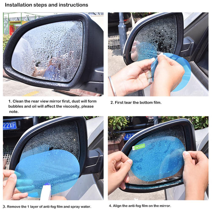 2 pcs Rainproof Car Side Mirror Sticker Bowlift