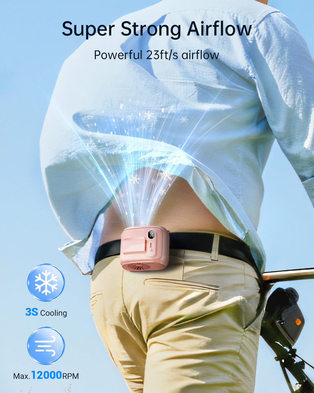 Waist Fan Hands-Free Personal Neck Fan for Outdoor Camping | Bowlift