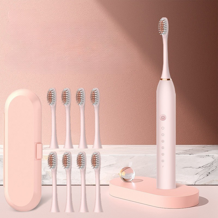 BowLift | Sonic Toothbrush Zahnoa | Ultrasonic Cleaning | Whisper Quiet & Rechargeable | 8 Replacement Brushes