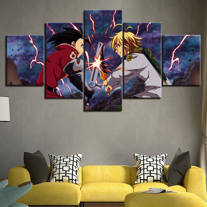 5 Piece The Seven Deadly Sins - Canvas Wall Art Painting | Bowlift