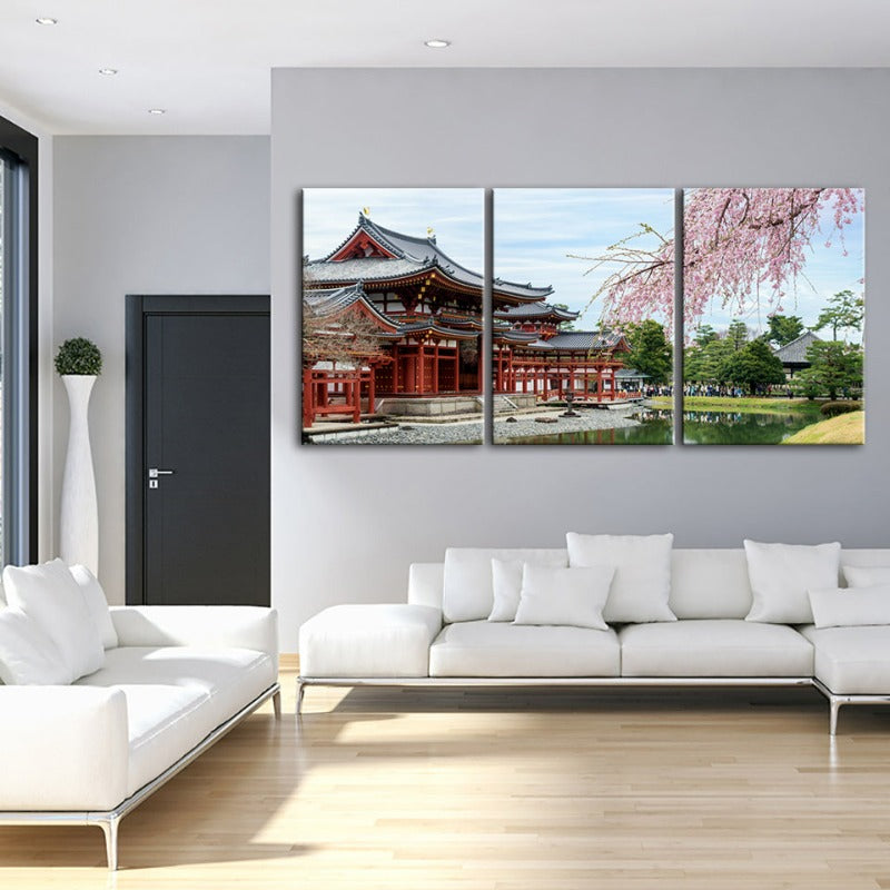 Gorgeous Cherry Blossom-Canvas Wall Art Painting 3 Pieces | Bowlift