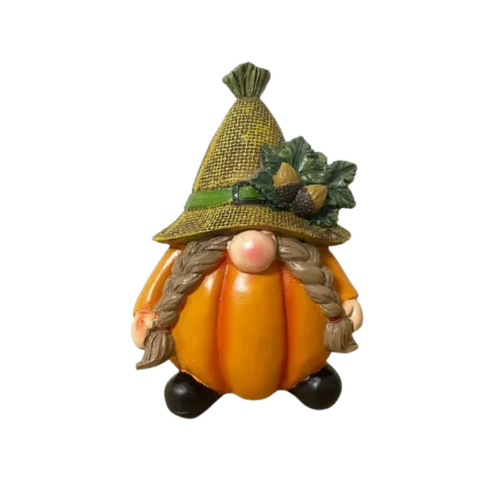 BowLift | Autumn gnome figurine with pumpkin — charming resin decoration for home and garden