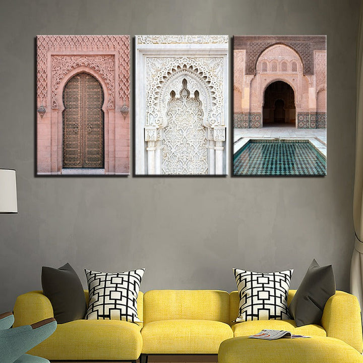 Beautiful Architectonic Design-Canvas Wall Art Painting 3 Pieces | Bowlift