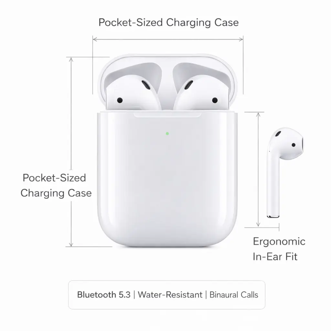 BowLift | 2nd Generation Wireless Earbuds with Charging Case - Affordable Bluetooth Earphones for iPhone