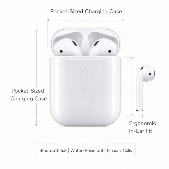 BowLift | 2nd Generation Wireless Earbuds with Charging Case - Affordable Bluetooth Earphones for iPhone