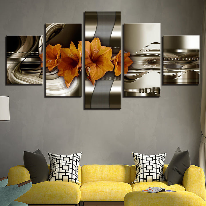 Desaturated Amaryllis 5 Piece - Canvas Wall Art Painting | Bowlift
