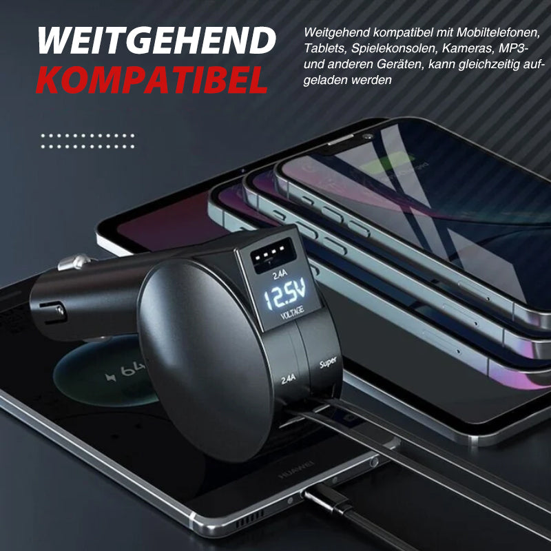 BowLift | 3-in-1 retractable quick charge car adapter