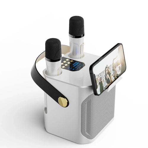 BowLift | Karaoke Bluetooth Speaker – 360° Surround Wireless Subwoofer with Dual Mics