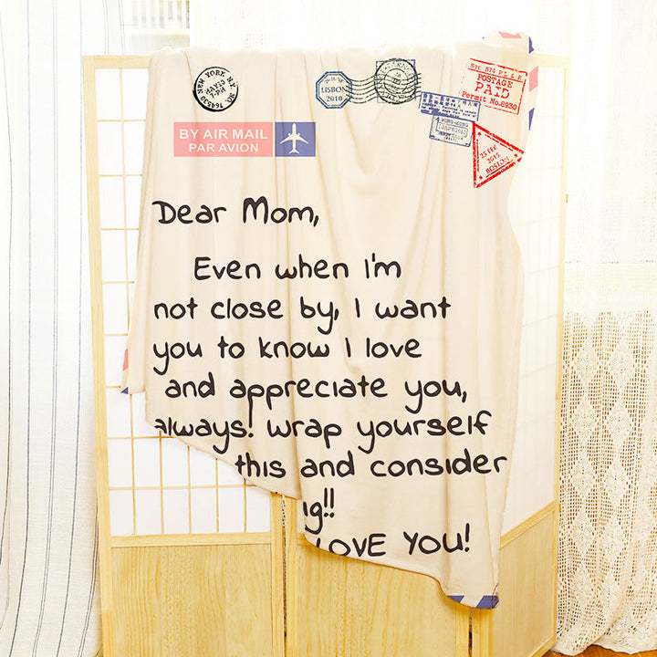 Letter Printed Flannel Throw Blanket Gift for Mom | Bowlift