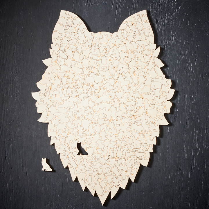 MajesticWolf Puzzle – Premium Wooden Jigsaw Puzzle Bowlift