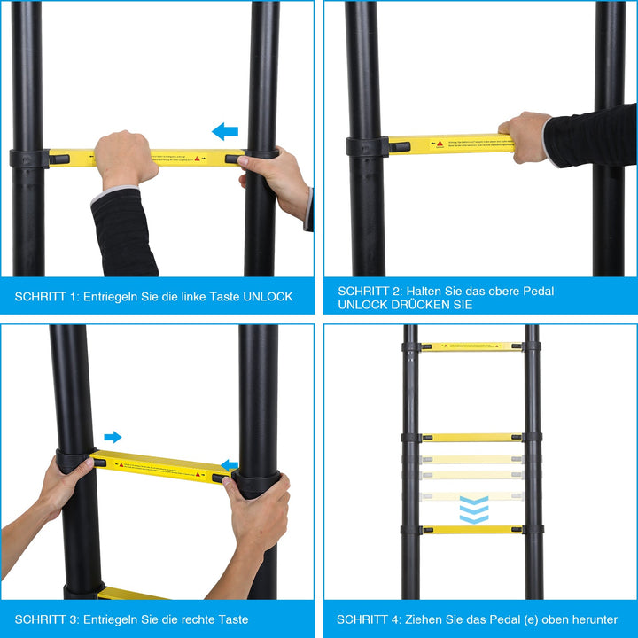 Telescopic Ladder Aluminum with Removable Hook | Bowlift