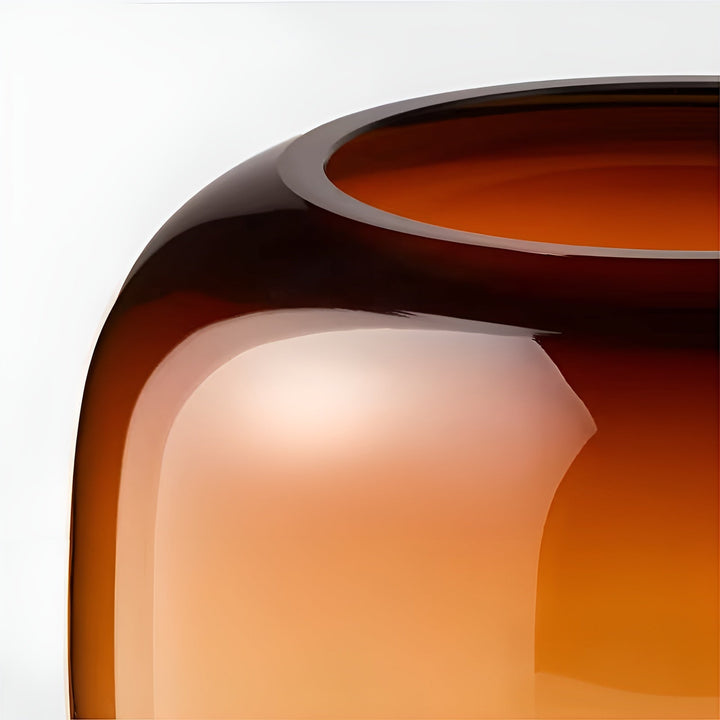 Glass Vase Hand Bowliftown – Minimalistic and Decorative | Transparent Design for Flowers, Hydroponics and Modern Living Spaces in Amber | Bowlift