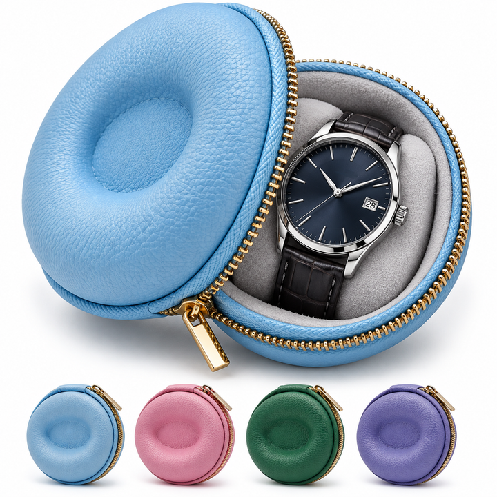 Compact Padded Round Watch Case Bowlift