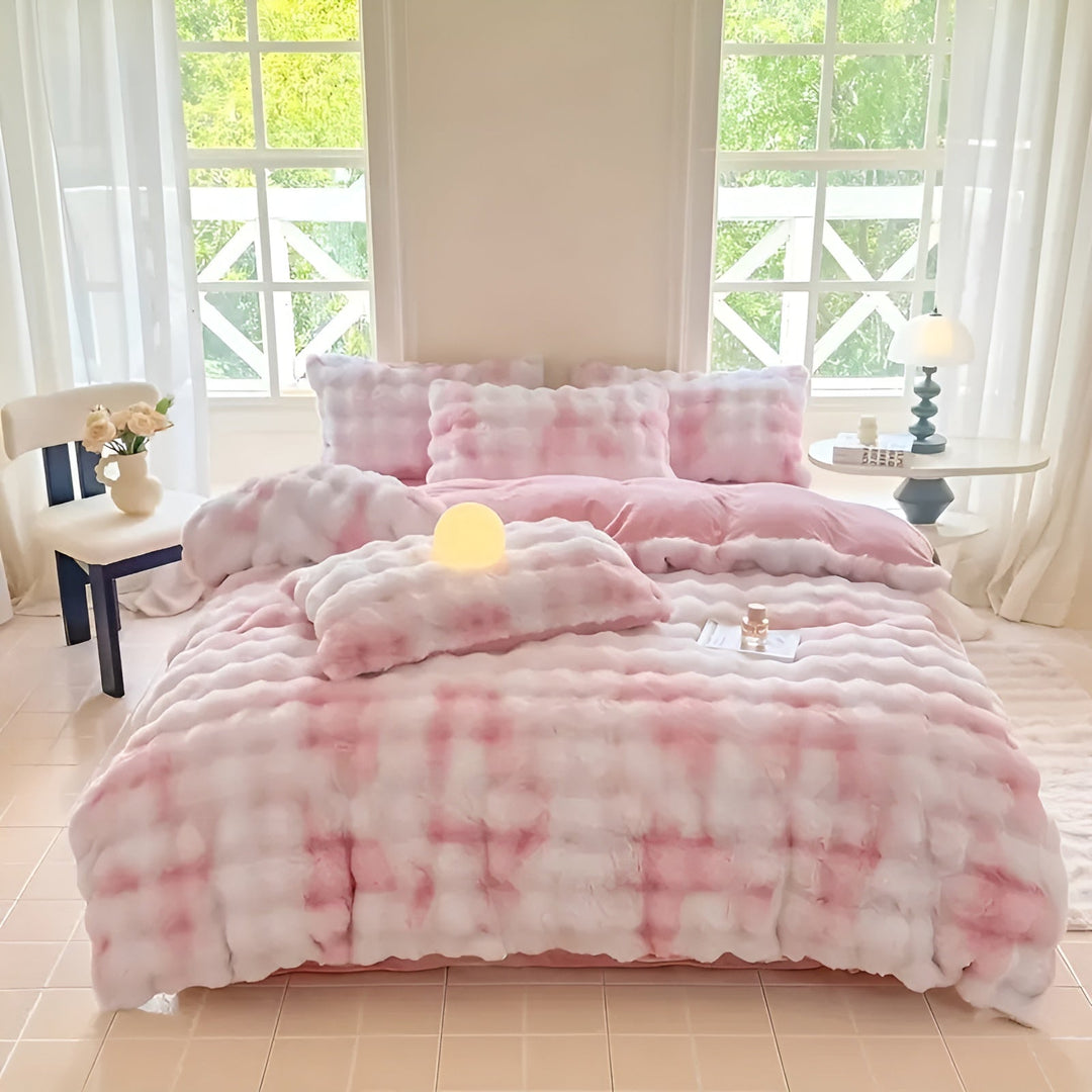 Cozy Plush Bedding Set – Warm and Soft for Autumn & Winter | ReversiBowlifte Design in Rabbit Fur & Milk Velvet | Bowlift