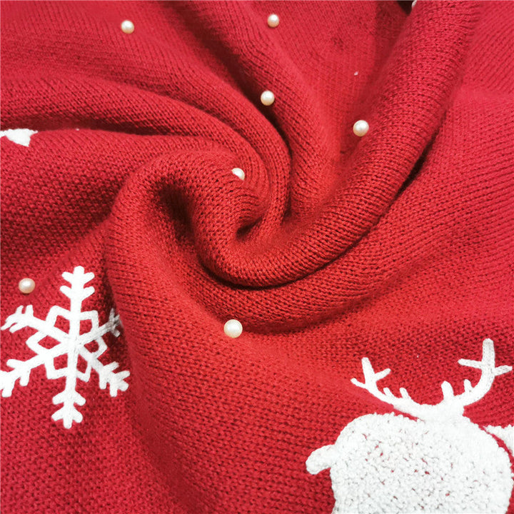 BowLift | Christmas Tree Skirt Floor Mat Decoration Home Decoration Knitted Floor Mat Decoration Pearl Embellishment
