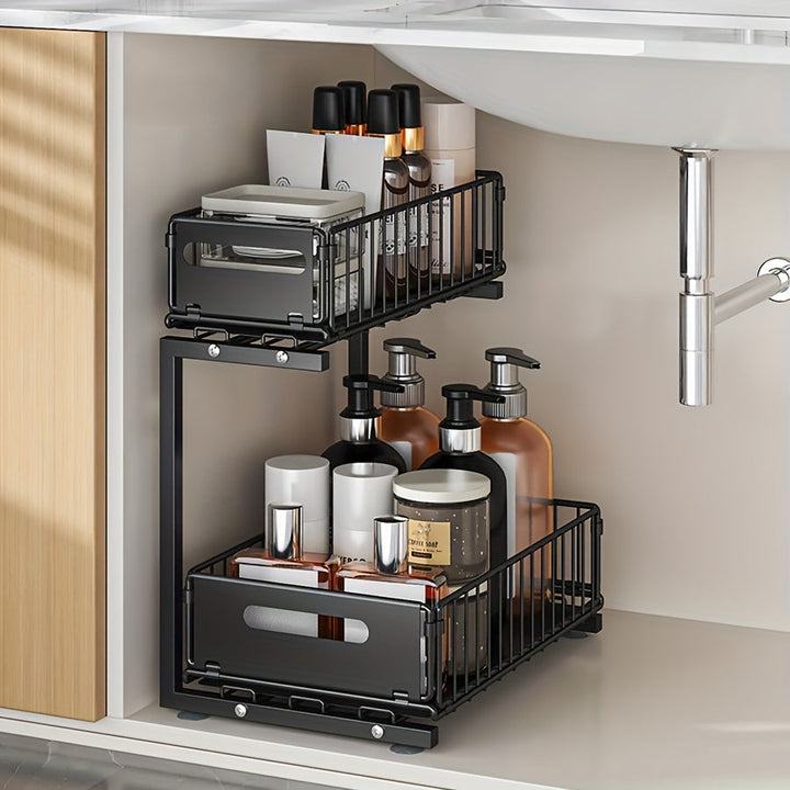Pull-out Under-Cabinet Organizer 2 Levels | Bowlift