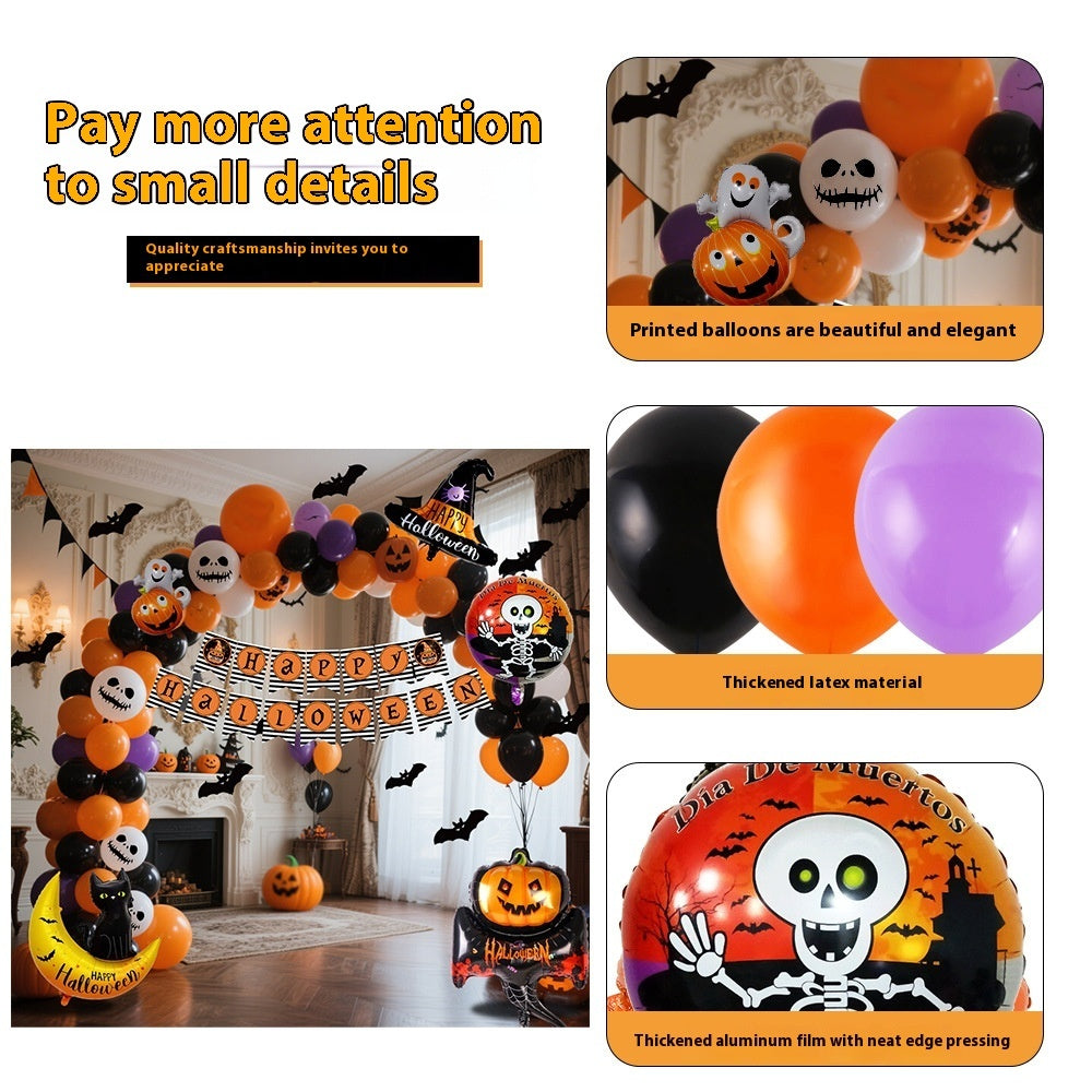 BowLift | Halloween Balloon Set – Black Orange Purple with Pumpkin Print