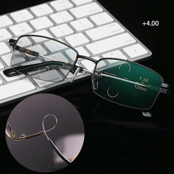 BowLift | Titanium Progressive Distance and Near Dual-Use Reading Glasses