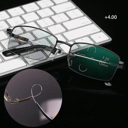 Bowlift | Dual-use titanium progressive reading glasses for distance and close-up