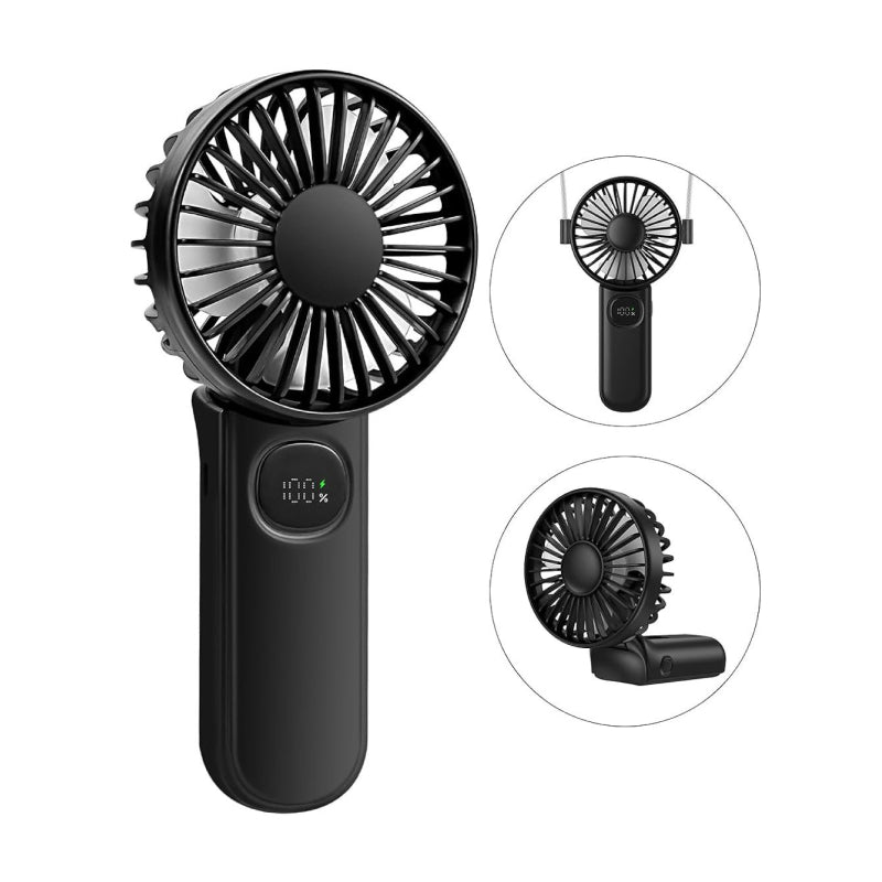 Foldable Portable Handheld Fan with LED Display | Bowlift