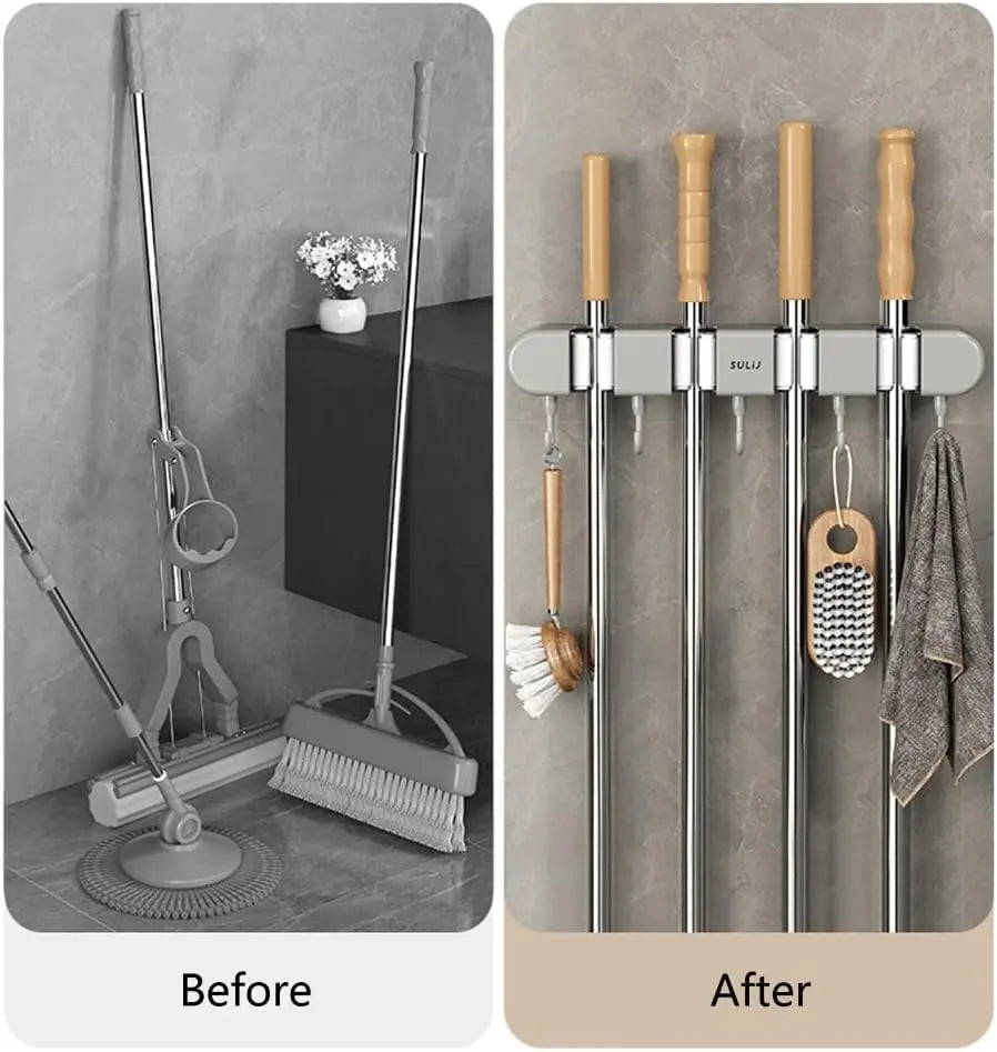 Wall mount for brooms, mops & tools | Bowlift