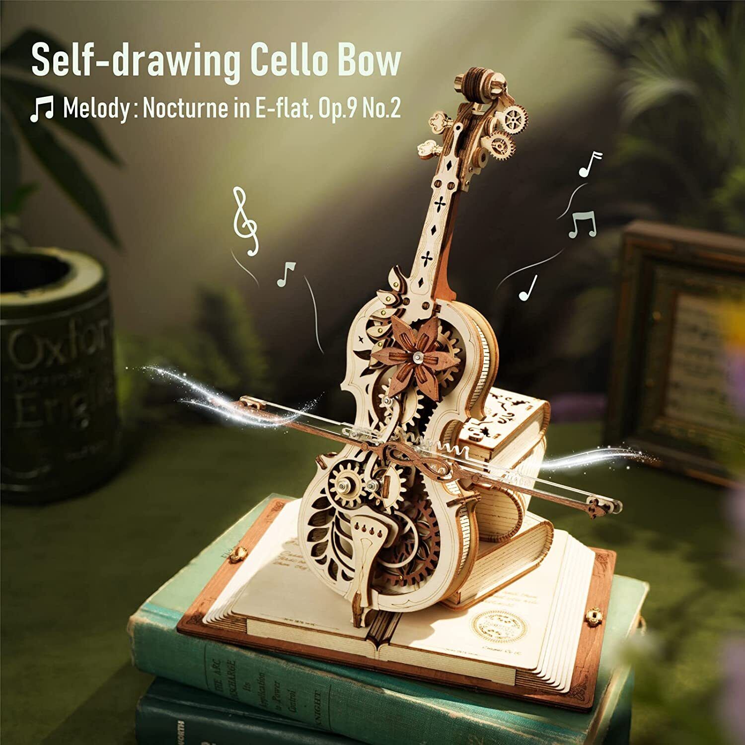 BowLift | DIY Wooden Cello, Self Playing Musical Instrument, Magic Music Box, Cool Gift Ideas