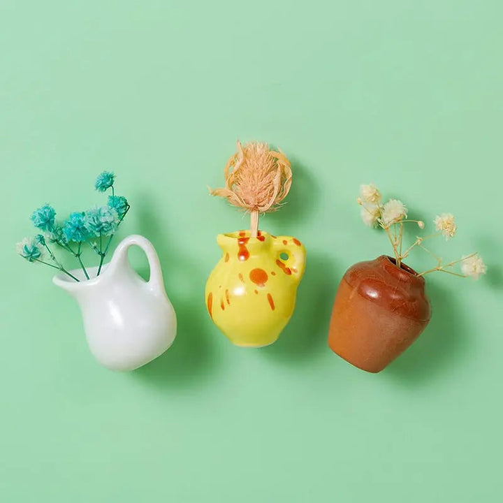 BowLift | 3-Piece Mini Plant Vase Magnets for Decorative and Fresh Accents