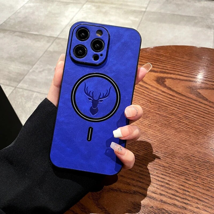 BowLift | Luxury Deer Leather Apple iPhone Case | Magnetic Phone Case, Wireless Case, MagSafe, Wireless Charging, Protective Case, Cover for iPhone 15, 14, 13 Pro Max Plus