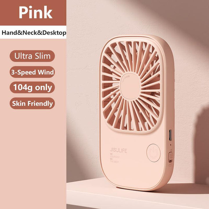 Mini Handheld USB Rechargeable Fan with 3 Speeds, Portable Lash Fan & Desk Stand | Bowlift