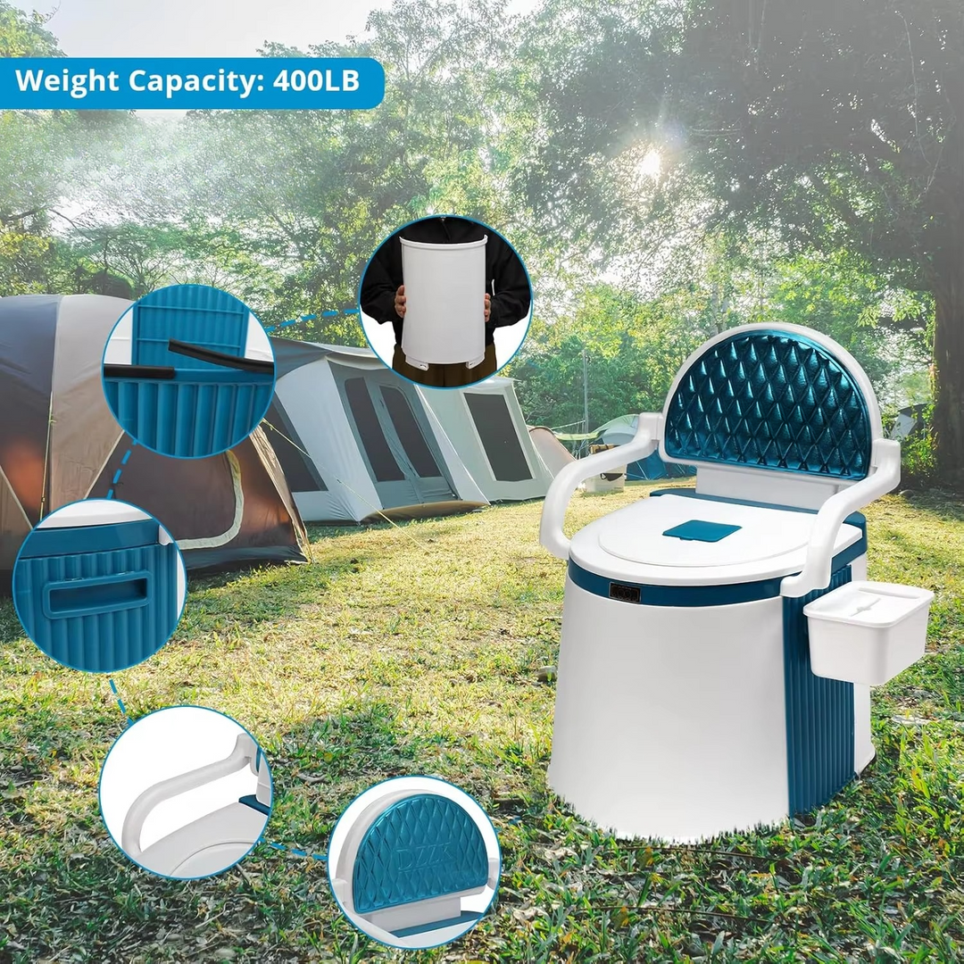 BowLift | Portable Comfort Commode with 5-Gallon Capacity and Sturdy Handrails