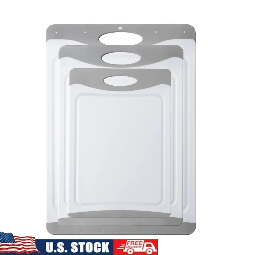 3pcs Non-Slip Cutting Boards Kitchen Chopping Board with Safe Handle | Bowlift