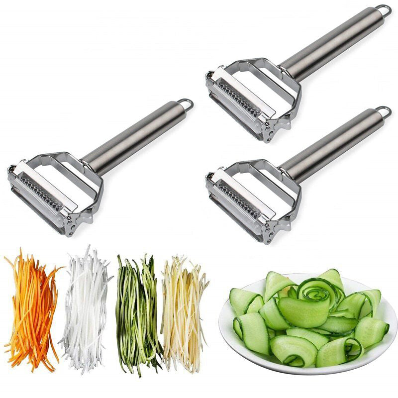 Ultra-sharp stainless steel multifunctional vegetable peeler & julienne cutter