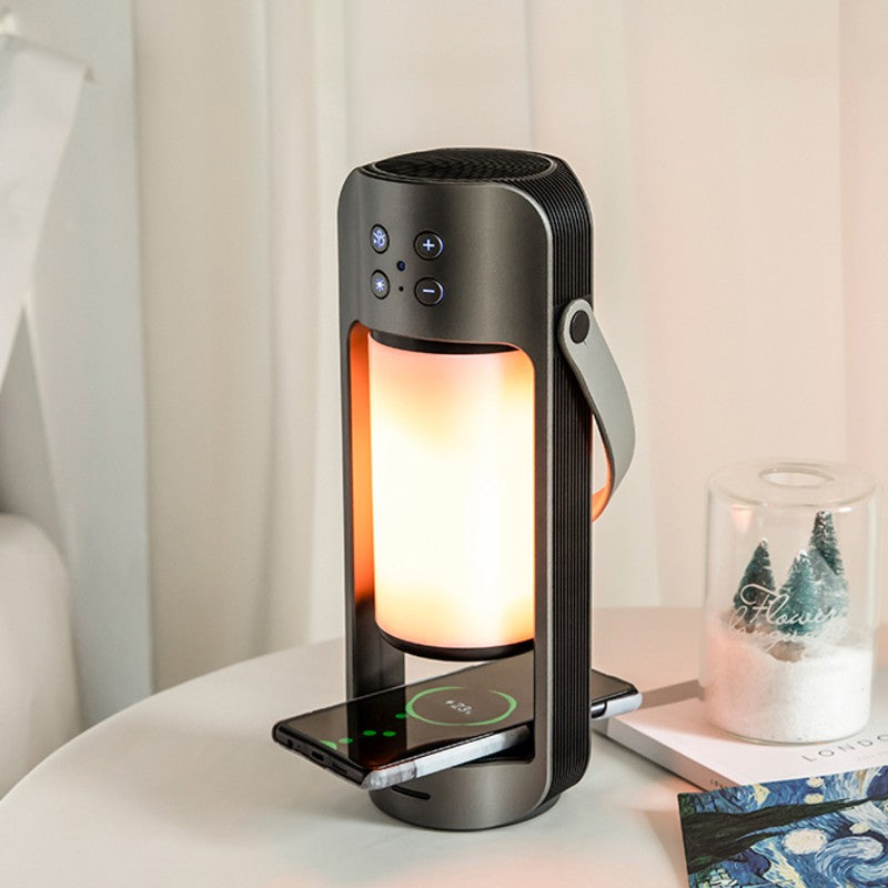 BowLift | Portable LED Flame Bluetooth Speaker, with HD Speakers, 10W Wireless Phone Charger, Microphone, Hi-Fi Sound Effects and Long Standby Time, Support TWS, for Indoor & Outdoor