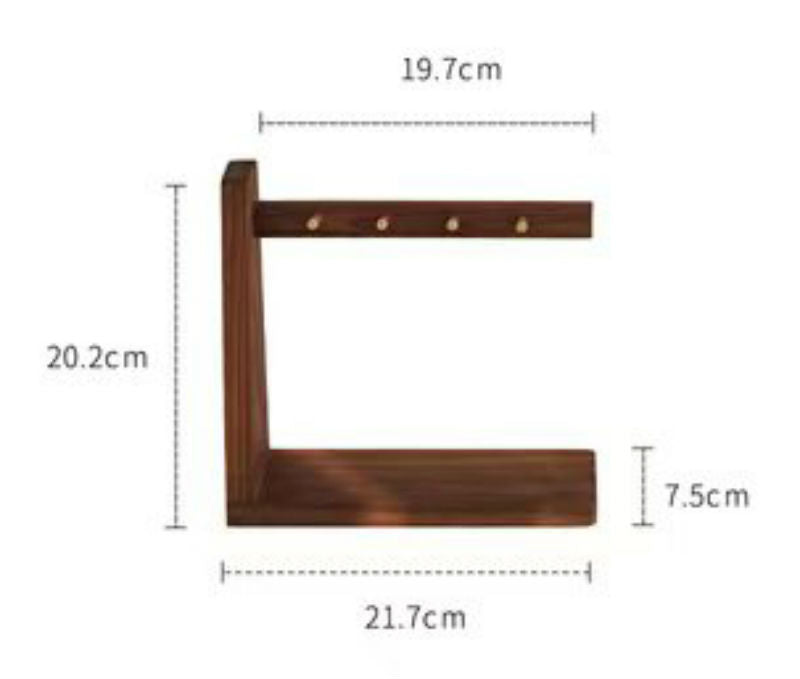 BowLift | Solid Wood Key Organizer with 6 Key Hooks and Storage Platform, No Installation Required, Suitable for Storing Keys, Glasses, Wallets and More