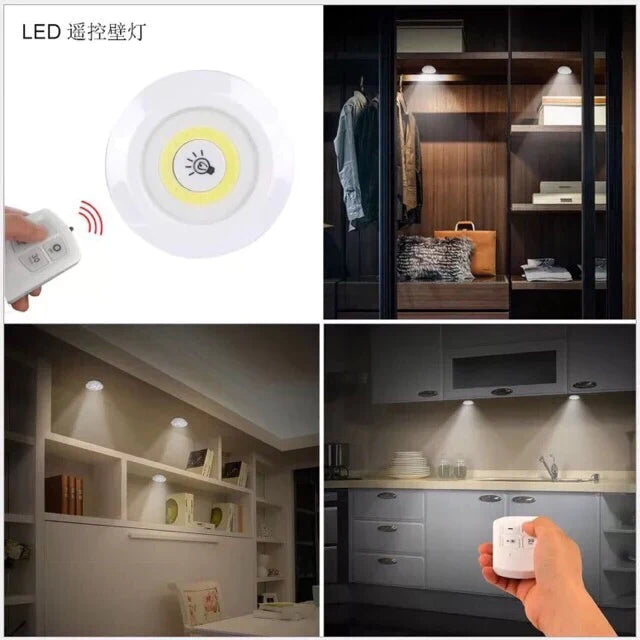 3 Pcs Wireless LED Lights Closet Lights with Remote Control Bowlift