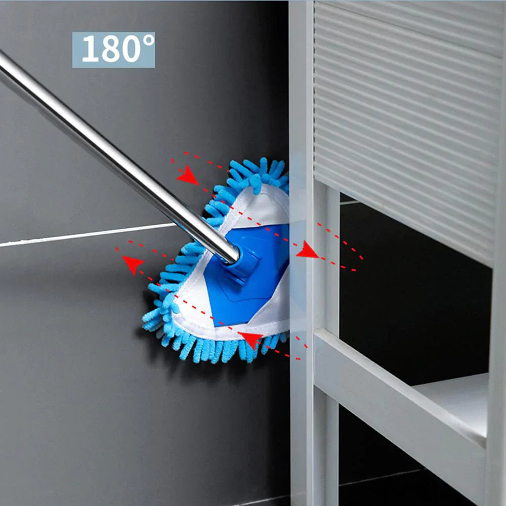 180 Degree Rotatable Adjustable Microfiber Telescopic Triangle Mop, Bowlift