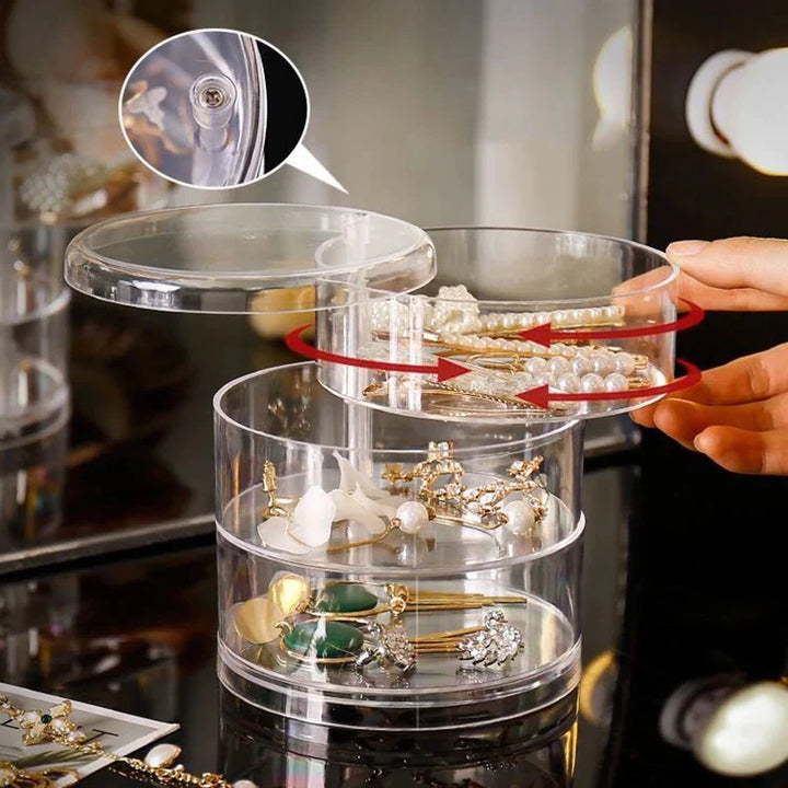 Rotatable Jewelry Storage Box Bowlift