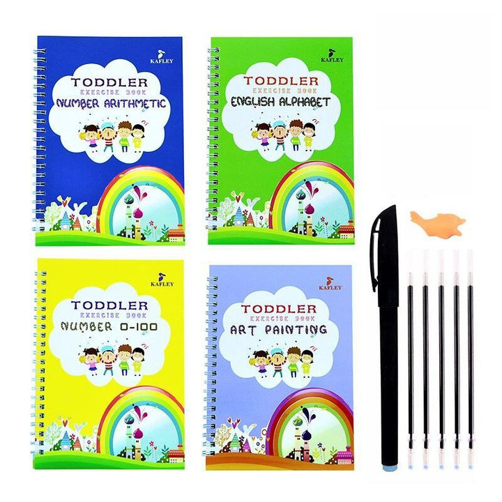 Kids Practice Magic Groove Writing Notebook Auto-Disappears in 10 Minutes Bowlift