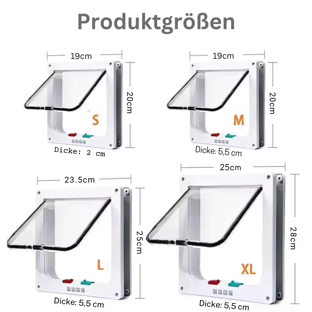 4 Way Pet Door for Cats and Dogs Bowlift