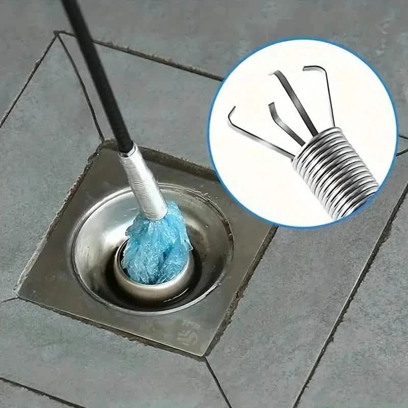 BowLift | 4-Claw Pipe Cleaner, Spring Installation Tool for Kitchen and Bathroom, Hair and Dirt Catcher