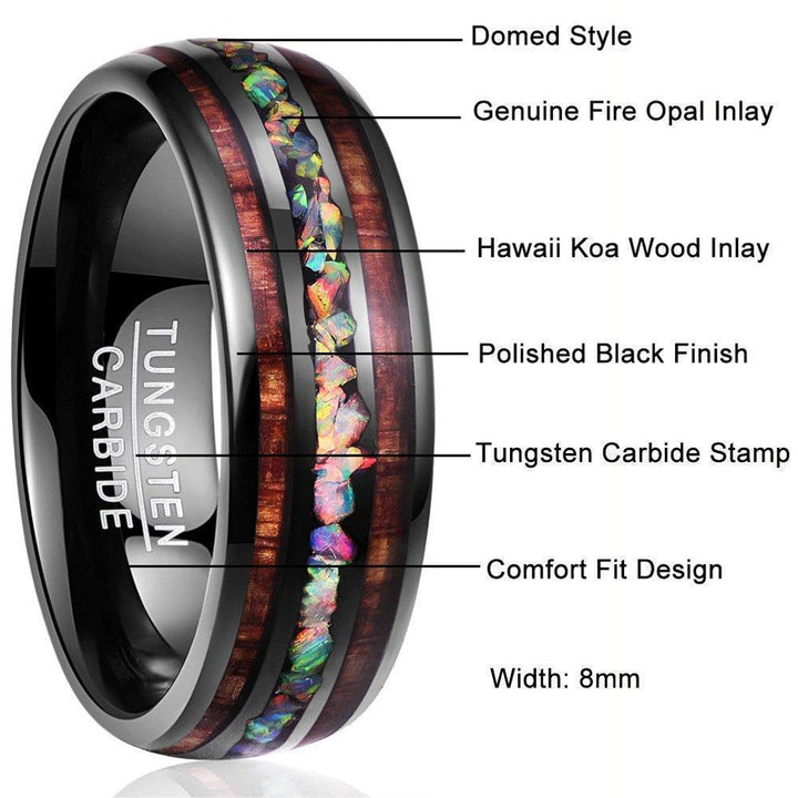 BowLift | Hawaiian Wood Tungsten Ring