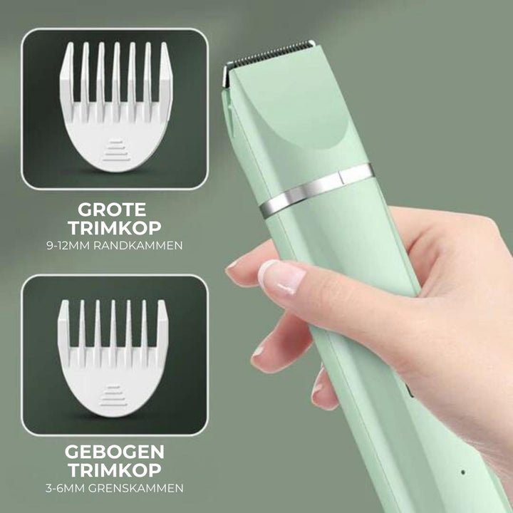 BowLift | Tierpflegegerät Groomilo 4-in-1 | Quiet & Rechargeable | For Fur & Nails | White-Green