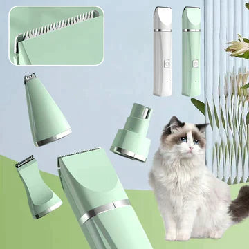 BowLift | Tierpflegegerät Groomilo 4-in-1 | Quiet & Rechargeable | For Fur & Nails | White-Green
